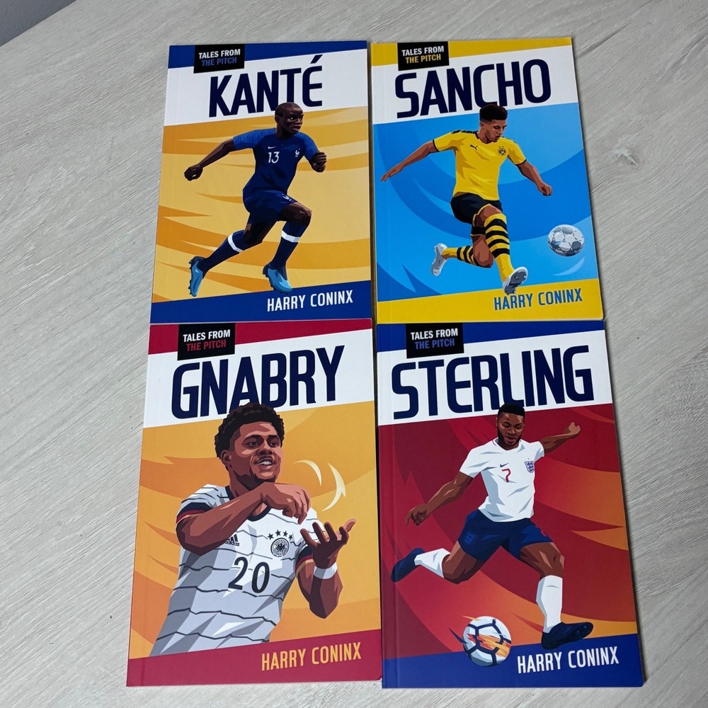 Tales From The Pitch 4 Book Set Harry Coninx Kante Sancho Gnabry Sterling Soccer